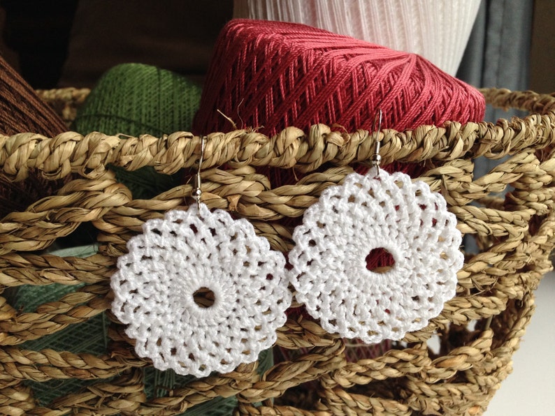 Crochet Earrings PATTERN Lace Circle Earring Design Etsy
