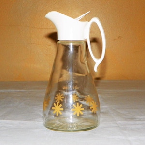 Pyrexglas Sirupheber mit Griff, Gold Starburst Ahornsirupkrug
