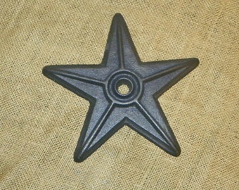 Cast Iron Metal Star 6 7/8" Wide, Primitive Decor or Taper Candle Holder, FREE SHIPPING