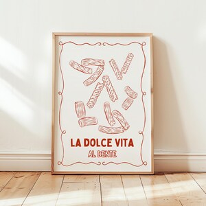 Pastaposter keuken muurkunst Italiaanse pasta prints eetkamer decor barwagen print leuke Italiaanse muurkunst pasta minnaar print trendy muurkunst