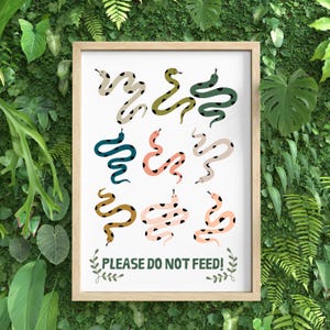 Do Not Feed The Snakes Print Snake Wall Art Kids Playroom Decor Nursery Wall Art Year Of The Snake Poster Pastel Reptile Print Serpent Print