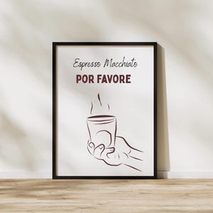 Espresso Print Coffee Poster Italian Wall Art Por Favore Print Espresso Macchiato Wall Art Kitchen Decor Dining Room Art Minimalist Wall Art
