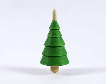 Christmas Tree - Hard Maple Spinning Top - Hand Crafted