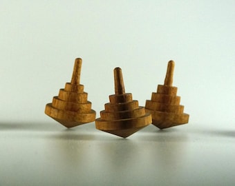 Stairway - Afzelia Spinning Top - Hand Crafted