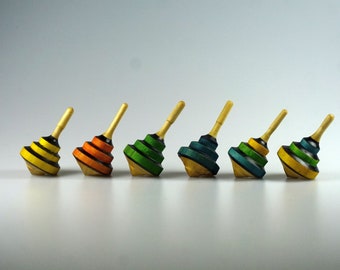 Stairs - Ash Mini Spinning Top - Hand Crafted