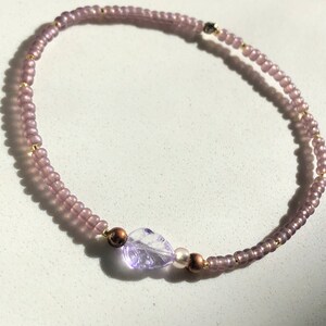 Purple leaf glass bracelet