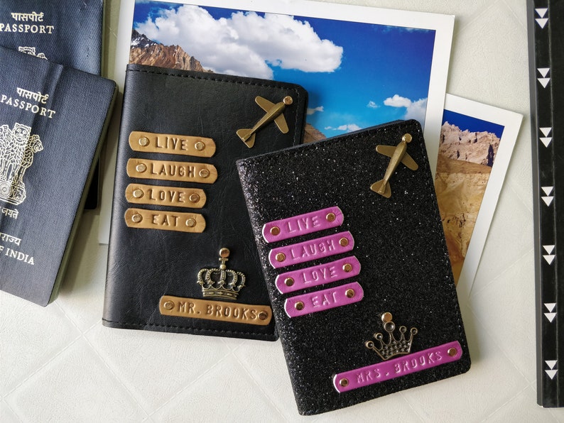 Personalized Couple Passport covers in Vegan Leather Etsy