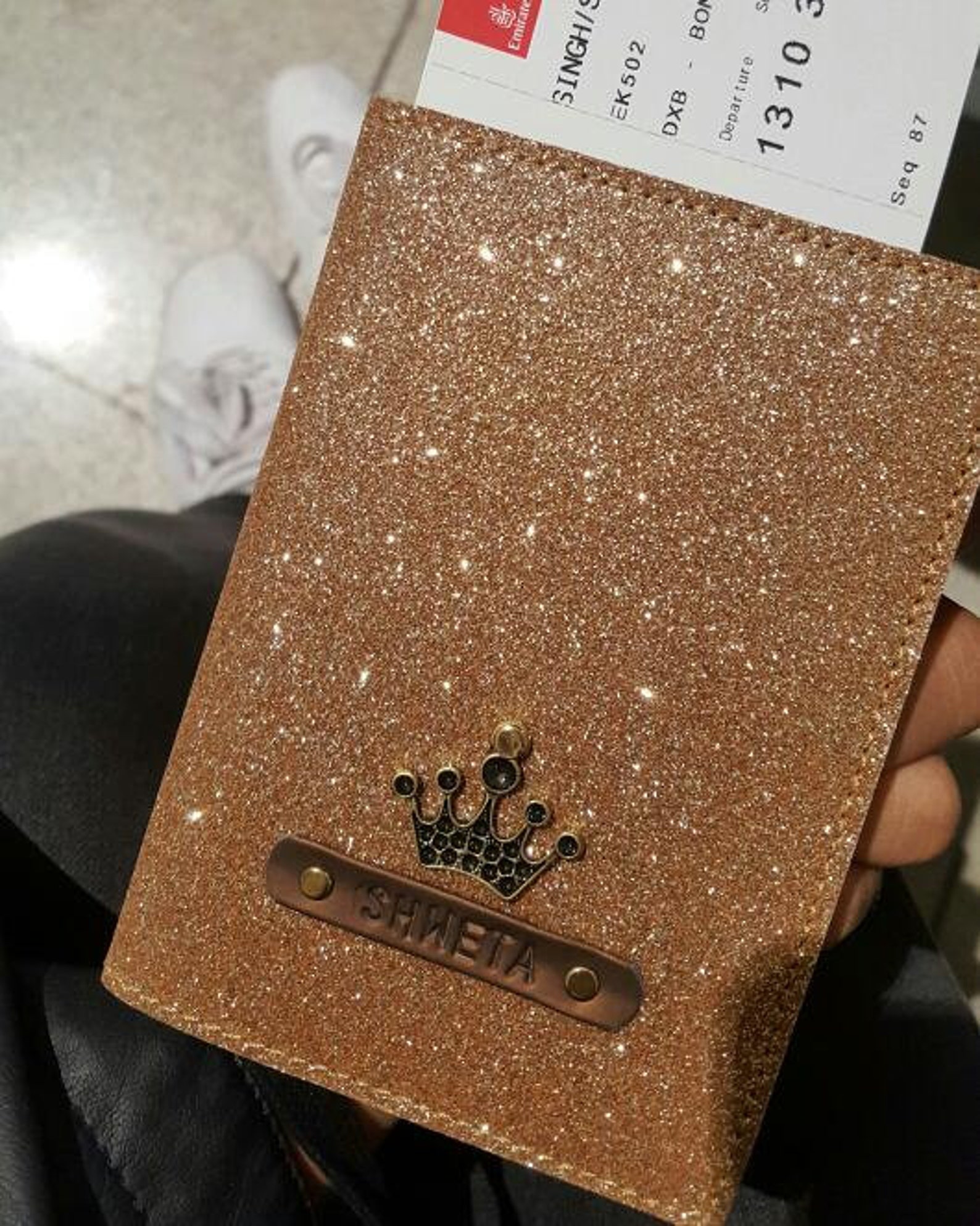 Bling Personalized Passport cover Rose Gold edition Etsy