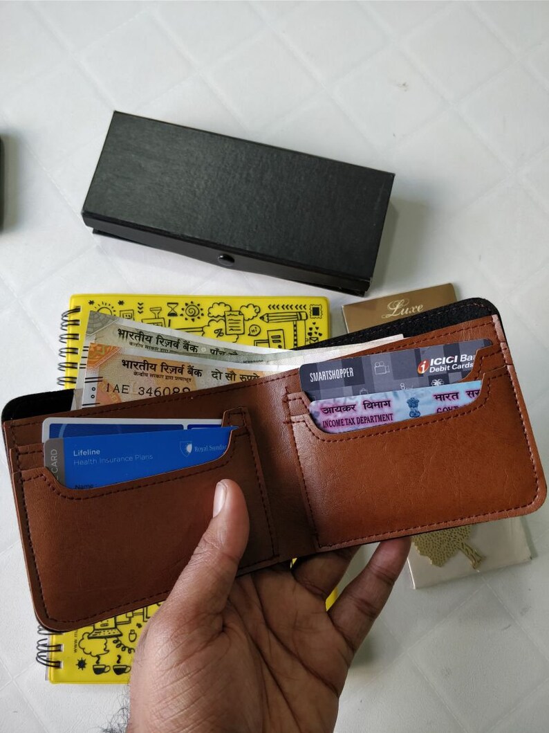 Personalized Vegan Leather Man Wallets Etsy