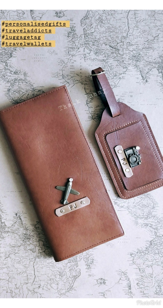 Personalized Travel Set Travel Wallet Luggage Tag Etsy