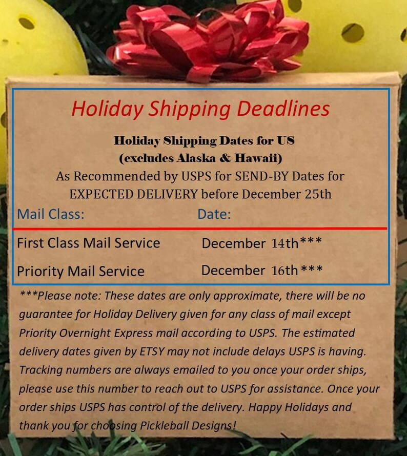 Pickleball Mini Ornaments Set of 4 Santa & Elves, Pickleball Ornament