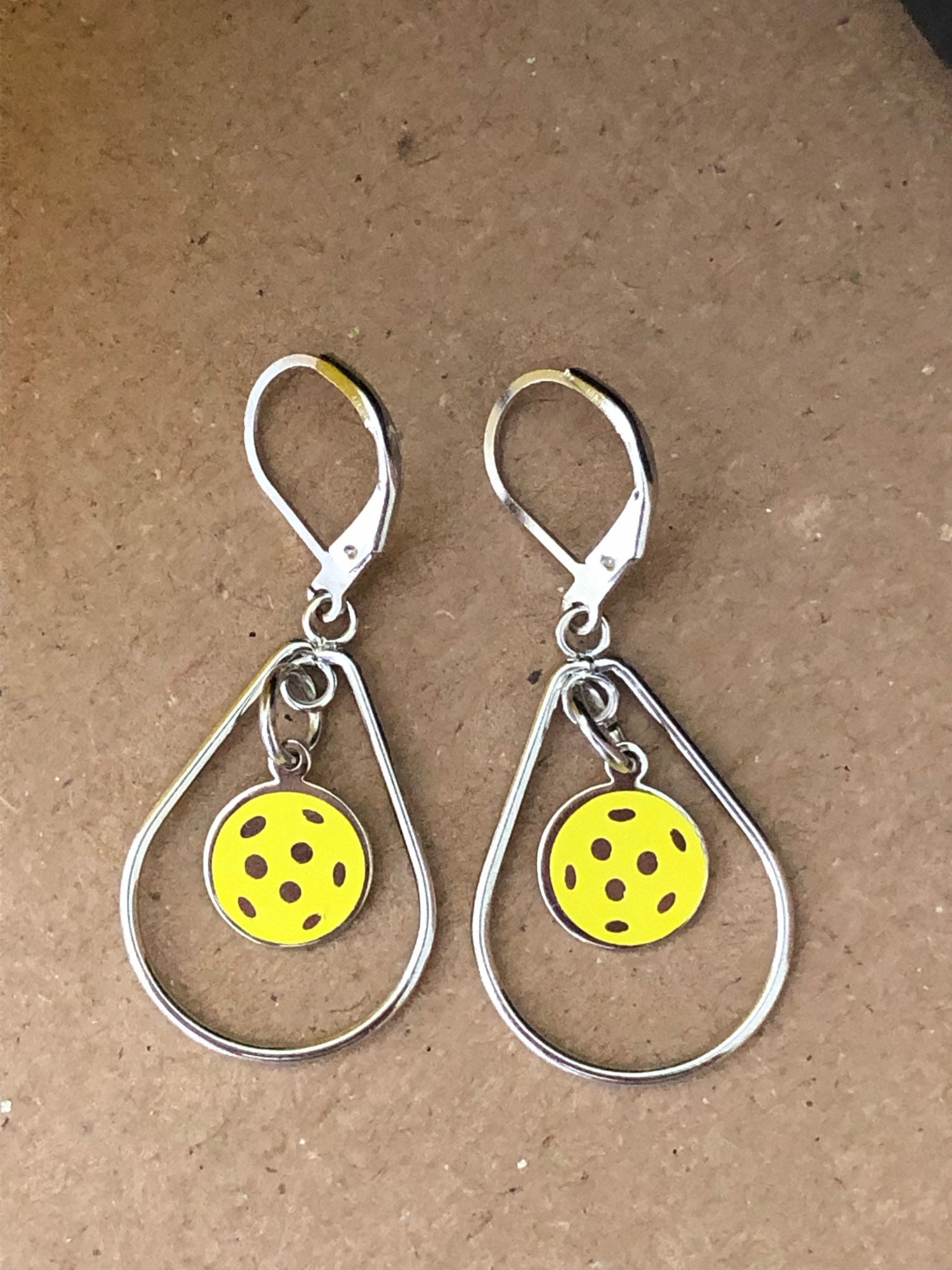 Pickleball Dangle Clasp Earrings© Pickleball Earrings Etsy