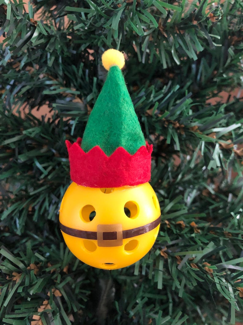 Pickleball Mini Ornaments Set of 4 Santa & Elves, Pickleball Ornament