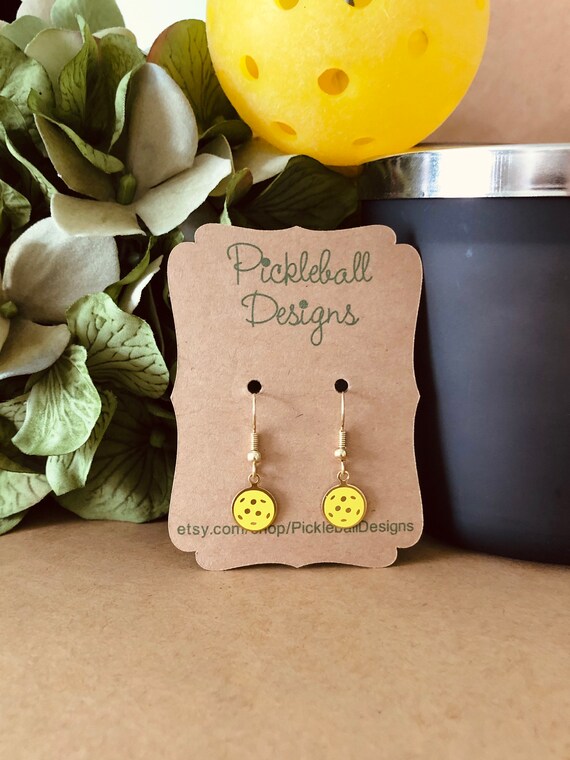 Pickleball Gold Hook Earrings