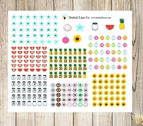 Set Of Summer Themed Planner Or Calendar Date Covers In 7 Etsy Set Of Summer Themed Planner Or Calendar Date Covers In 7 Etsy