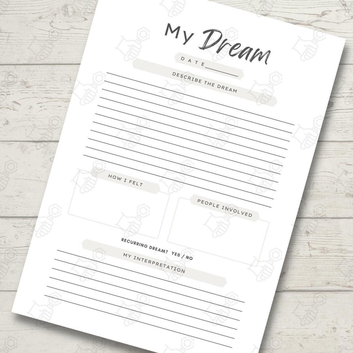 Dream Journal Printable Dream Tracker Diary Planner Inserts - Etsy