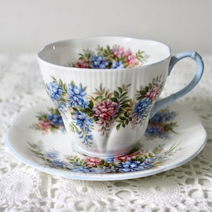 Royal Albert Blossom Time Series - Wisteria Tea Cup and Saucer