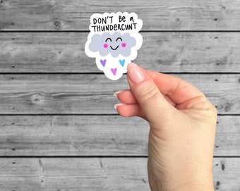 Don’t Be A Thundercunt Sticker: Funny Adult Humor Laptop Decal