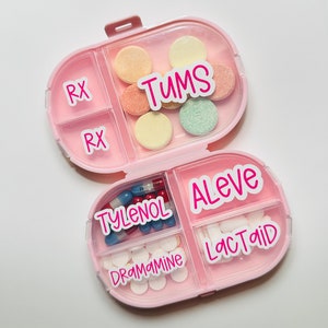 Pocket Pharmacy, Travel Pill Organizer, Personalized Pill Organizer, RX Pill Organizer, Pill Dispenser, Small pill holder, TSA approved
