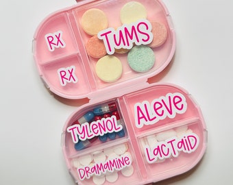 Personalized Travel Pill Organizer: Pocket Pharmacy, RX Pill Dispenser