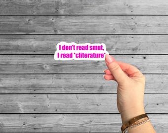 Funny 'Cliterature' Sticker: Adult Humor Laptop Decal