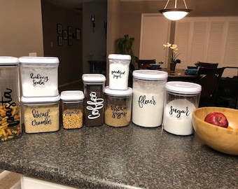 Permanent Script Labels: Custom Pantry & Food Container Organization