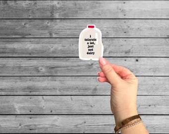Dairy Intolerance Sticker: Funny Milk Allergy, Planner Decal