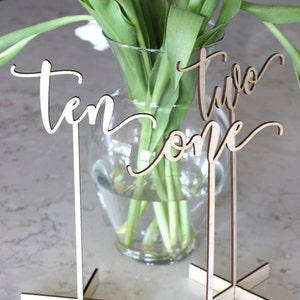 Laser Cut Table Numbers // Wedding Table Numbers // Table Number Topper ...