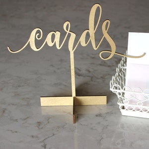 Card Sign for Wedding Gifts / Wedding sign / Wedding Decor / Free Standing Wedding Sign / Card Sign / Table Top Card Sign / Gifts and Cards image 1