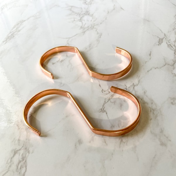 Copper "S" hooks / Wedding Sign Hooks / Welcome Sign Hooks / Set of 2 Hooks / Hanging Hooks / Hooks for Seating Chart / Hooks for copper