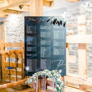 Wedding Seating Chart - Black Acrylic Seating Chart - Custom Wedding Sign - Please Find your Seat - Wedding Ceremony - Wedding Table Plan