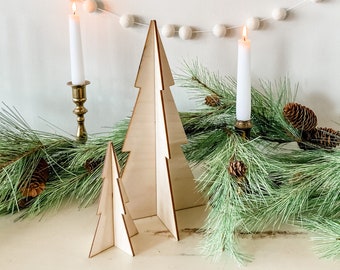 Modern Wooden Trees, Wooden tree set, Christmas Deco, Holiday Decor, Rustic Wood, Wood trees, Home Decor, Fireplace Decor, Christmas Tree