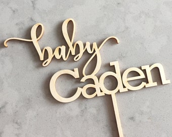 custom baby cake topper / custom baby shower topper / custom wood cake topper / Laser Cut Topper / baby shower cake topper