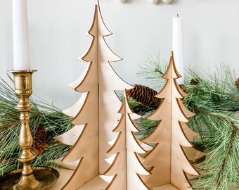 Wooden Trees, Large wood trees, Christmas Decor, Holiday Decor, Wood trees, Laser cut trees, Custom trees, Fireplace Christmas Decor