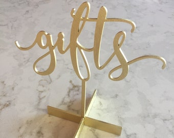 Laser Cut gifts  sign // Wedding sign // wedding decor // Free Standing wedding sign // gifts Sign //Table top gifts and cards sign