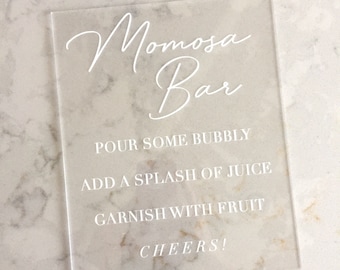 Momosa Bar sign / Acrylic baby shower decor / DIY Mimosa Bar / Mimosa bar / Baby shower / Bridal shower / Brunch party