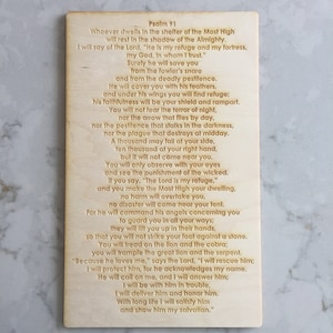 Psalm 91 // Psalm 91 plaque // Psalm 91 engraved // inspiration