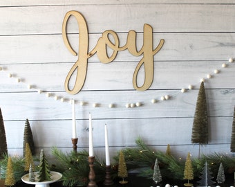 Wooden Joy Sign, Large Wooden Joy Sign, Christmas Decor,  Holiday Decor, Rustic Wood Sign, Wood Sign Decor, Gold Joy Sign, Home Decor