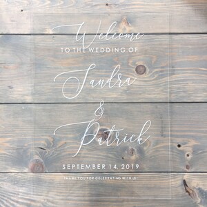 Clear Acrylic Wedding Welcome Sign, Wedding Ceremony Sign, Welcome To The Wedding, Wedding Reception Sign, Wedding Decor