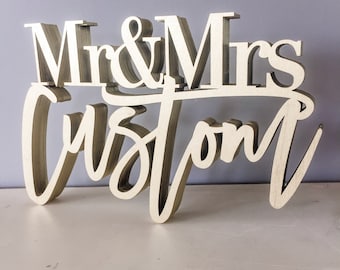 Self-Standing CUSTOM Mr&Mrs sign / Wedding Sign / Mr and Mrs Sign / Mr and Mrs Cutout / Sweetheart table / Wedding Decor / Wedding Sign