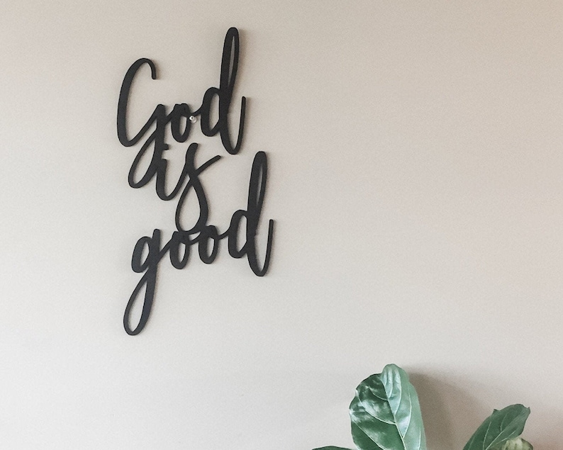 God is Good, Happy sign, Porch decor, Welcome Decor, Rustic Wood Sign, Wall Hanging, Home Decor, Faith Decor, Christian Home Decor image 3