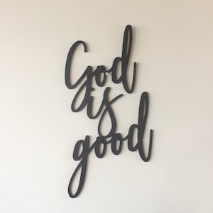 God is Good, Happy sign, Porch decor, Welcome Decor, Rustic Wood Sign, Wall Hanging, Home Decor, Faith Decor, Christian Home Decor image 5