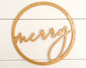 Merry Sign, Wood Christmas Sign, Christmas Décor, Holiday Décor, Christmas Sign, Home Décor, Circle Christmas sign, Merry Christmas Sign