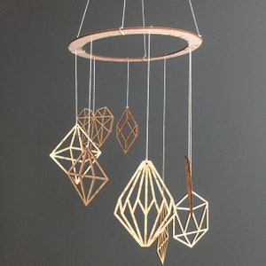 Geometric Mobile // Nursery Decor // geometric Nursery // Nursery Mobile // modern Decor // Natural Nursery Decor // modern nursery image 5