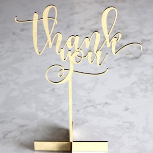 Letrero de agradecimiento cortado con láser // Letrero de boda // Decoración de boda // Letrero de boda independiente // Letrero de agradecimiento // Letrero de agradecimiento de mesa