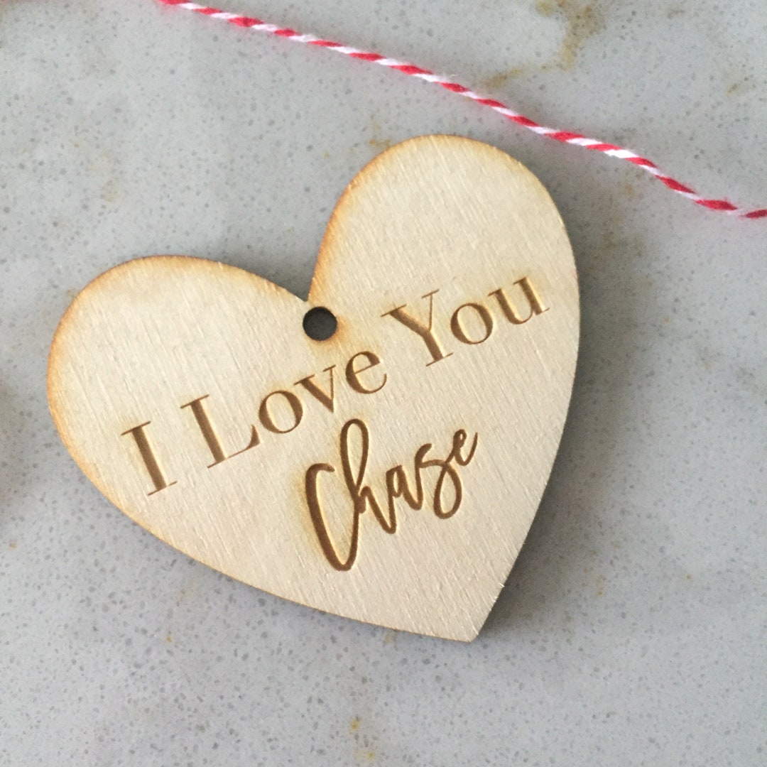 Custom Name I Love You Heart Tags, Gift Tags, Holiday
