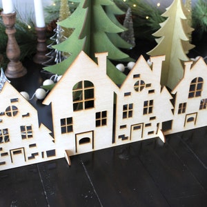 Christmas village scene, Village Scene, Christmas village, Christmas Deco, Holiday Decor, Christmas gift, Wood village, holiday village image 6