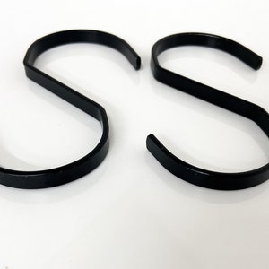 Ganci a "S" neri / Ganci per cartelli nuziali / Ganci per cartelli di benvenuto / Set di 2 ganci / Ganci per appendere / Ganci per tabella dei posti a sedere / Ganci per rame