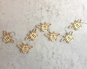 Bee garland, Bee Bunting, Bee Banner, Spring Decor, Summer Decor, Springtime Decor, Party Supplies, Spring Celebration