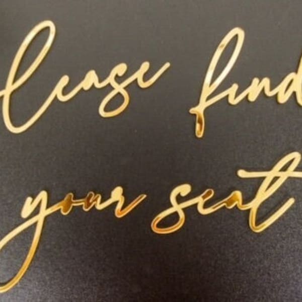 Our Favorite People, Please Find Your Seat lettering cutouts ONLY, Wedding Seating Chart Sign Letters, Your Seat Awaits, Acrylic words